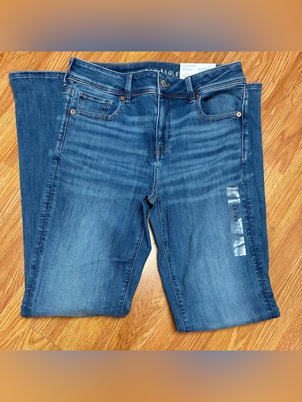 NWT American Eagle Next Level Stretch Kick Boot Jeans 10 Long⁠